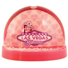 Las Vegas Princess Small Pink Snowglobe,