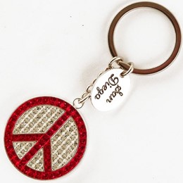 San Diego Peace Sign Glitter Keychain