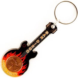 San Diego Lucky 1 Cent Guitar Keychain (Acrylic)