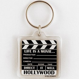 HOLLYWOOD CLAPPER SMALL SQUARE ACRYLIC KEYCHAIN