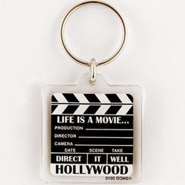 HOLLYWOOD CLAPPER LARGE SQUARE ACRYLIC KEYCHAIN