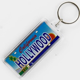 Hollywood Licence Plate Rectangle Acrylic Keychain