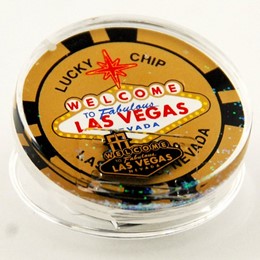 Las Vegas $1 MIL Gold Round Float Clip Magnet