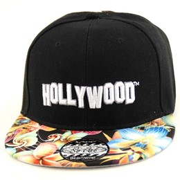 Hollywood Black & Floral Sign Hat