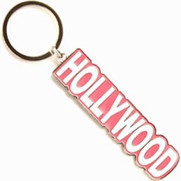 Hollywood Pink Enamel Metal Keychain