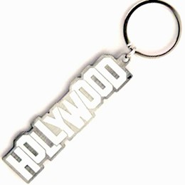 Hollywood Sign Pewter/White Metal Keychain