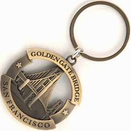 San Francisco Golden Gate Bronze Round Metal Keychain