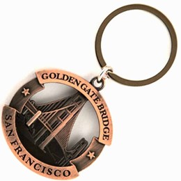 San Francisco Golden Gate Copper Round Metal Keychain
