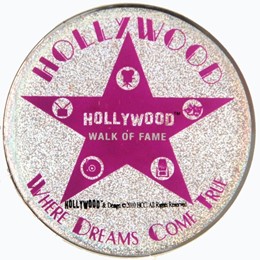 Hollywood Walk Of Fame Pink Glitter Magnet