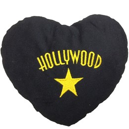 Hollywood Star Black Heart-Shaped Pillow (M)