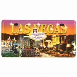 Las Vegas Sunset Embossed License Plate Magnet