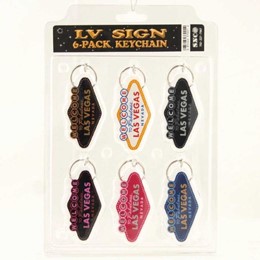 Las Vegas Sign Shape Acrylic 6-Pack Keychain (Set) #2