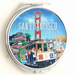 San Francisco Collage Round Compact