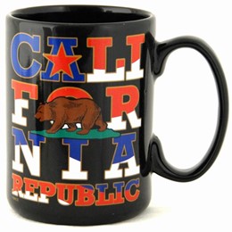 California Bear Flag Black 14oz Mug