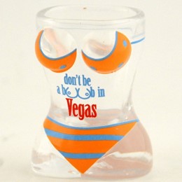 Las Vegas Don't Be A Boob Bikini Shaped Shotglass