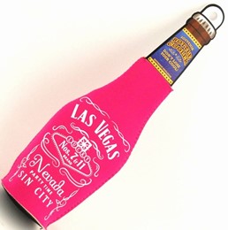 Las Vegas Pink Label Bottle Coozie