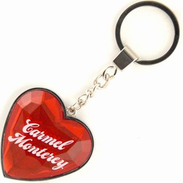 Monterey/Carmel Heartshape Acrylic/Metal Keychain