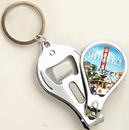 San Francisco Collage Sheen Clipper Keychain