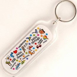 Palm Springs Expressions Oblong Acrylic Keychain