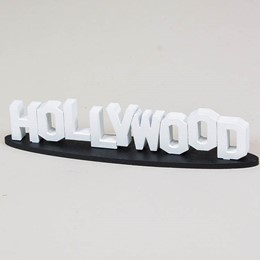 HOLLYWOOD 3-D 4" SIGN on BASE