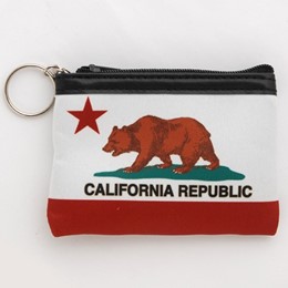 California Bear Flag Neoprene Coin Purse Keychain